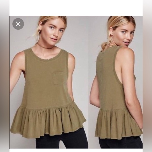 We the free Continental Peplum Size Medium in Olive - Picture 1 of 8